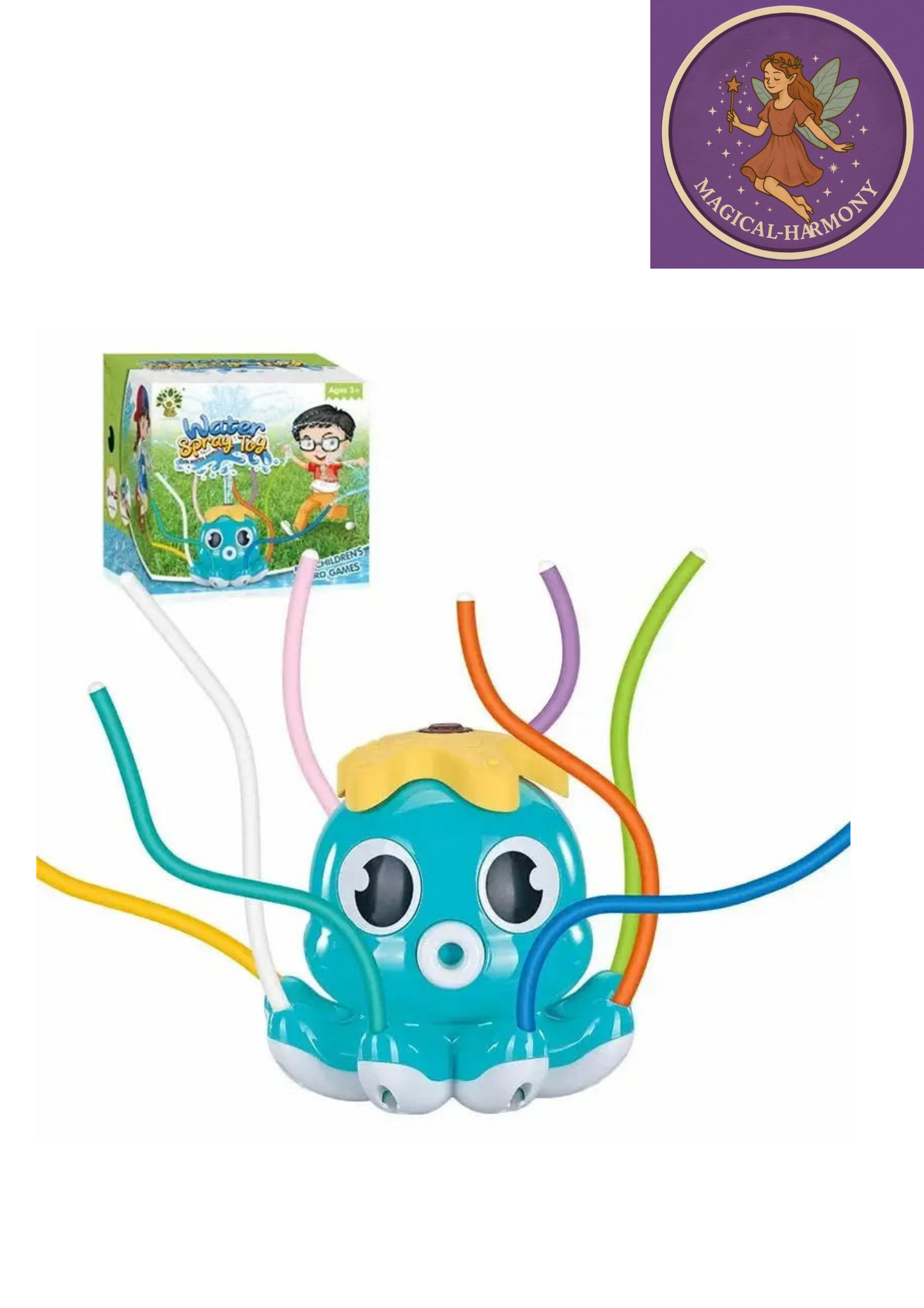 Space Rocket Octopus Sprinkler Water Toy Automatic Rotation Fun Spray Water Children's Water Playing Outdoor Toys