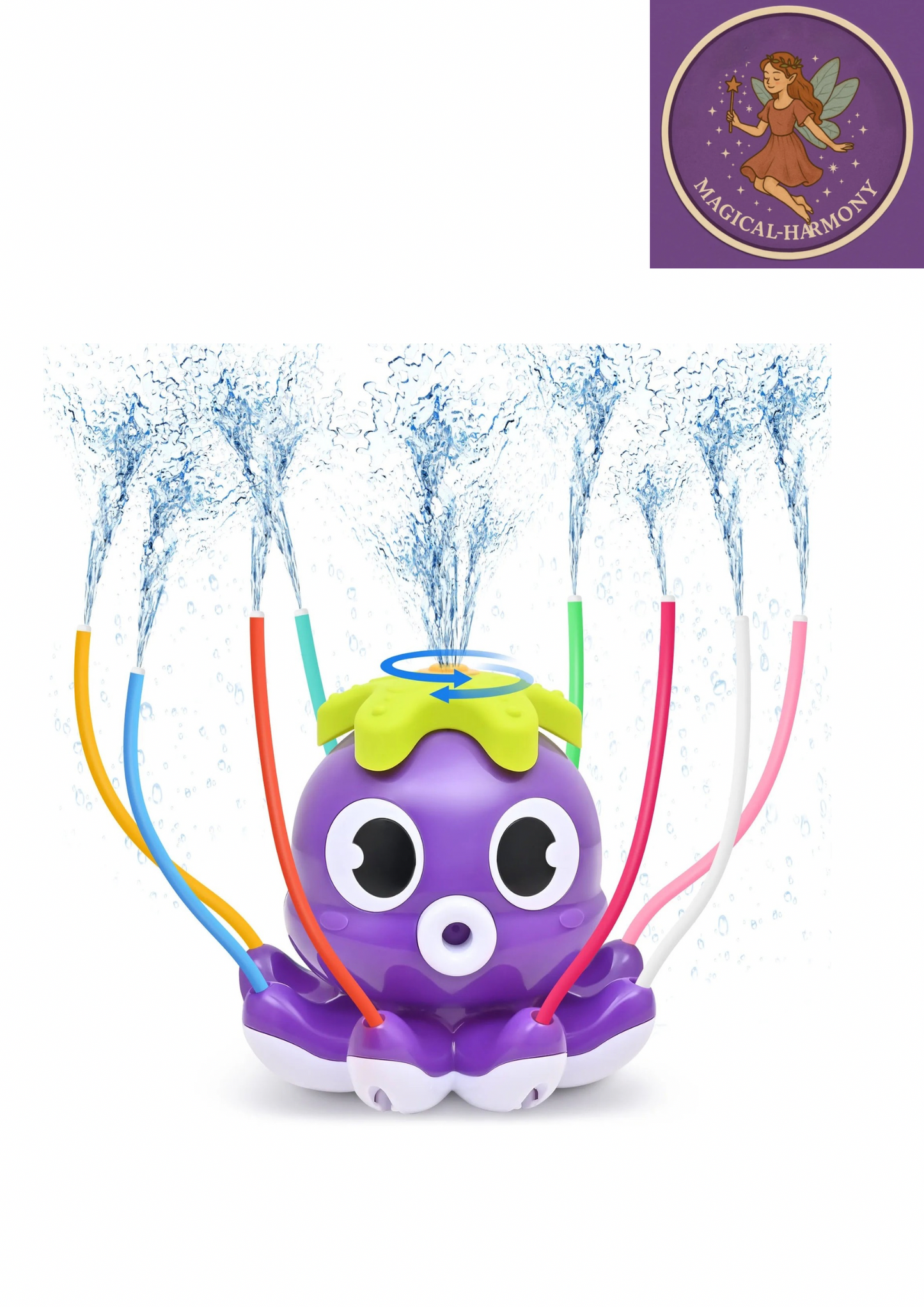 Space Rocket Octopus Sprinkler Water Toy Automatic Rotation Fun Spray Water Children's Water Playing Outdoor Toys