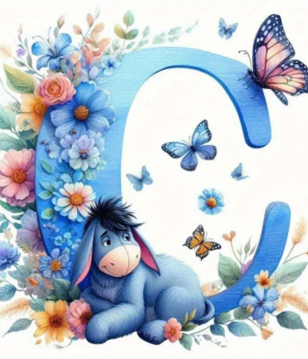 Alphabet Donkey Diamond Painting.