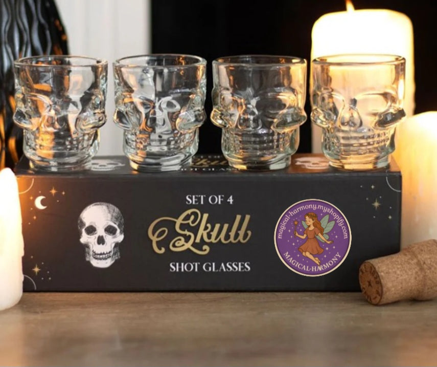 4 Skull Shot Glasses