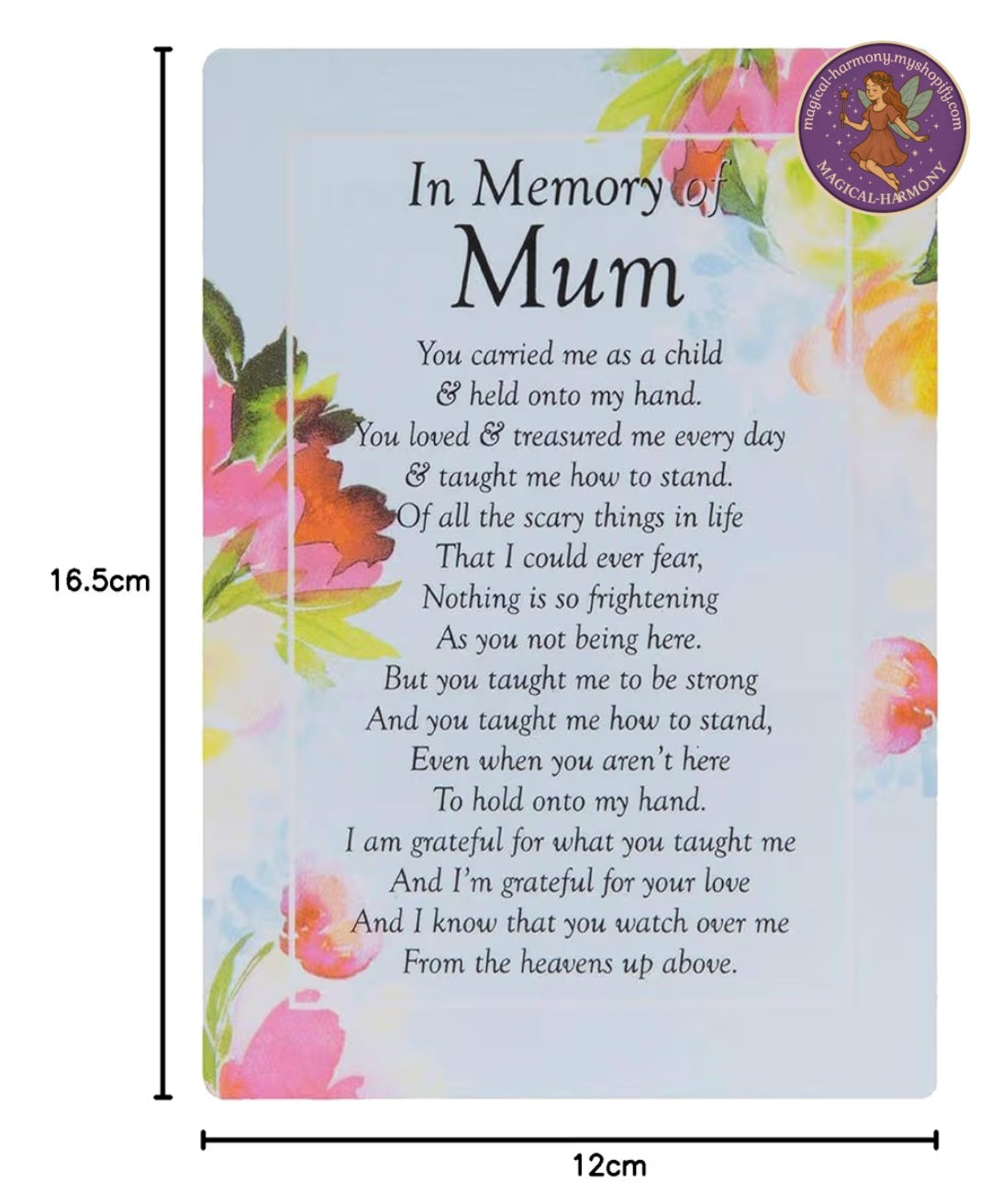 In Memory of Mum โ Weatherproof Memorial Card