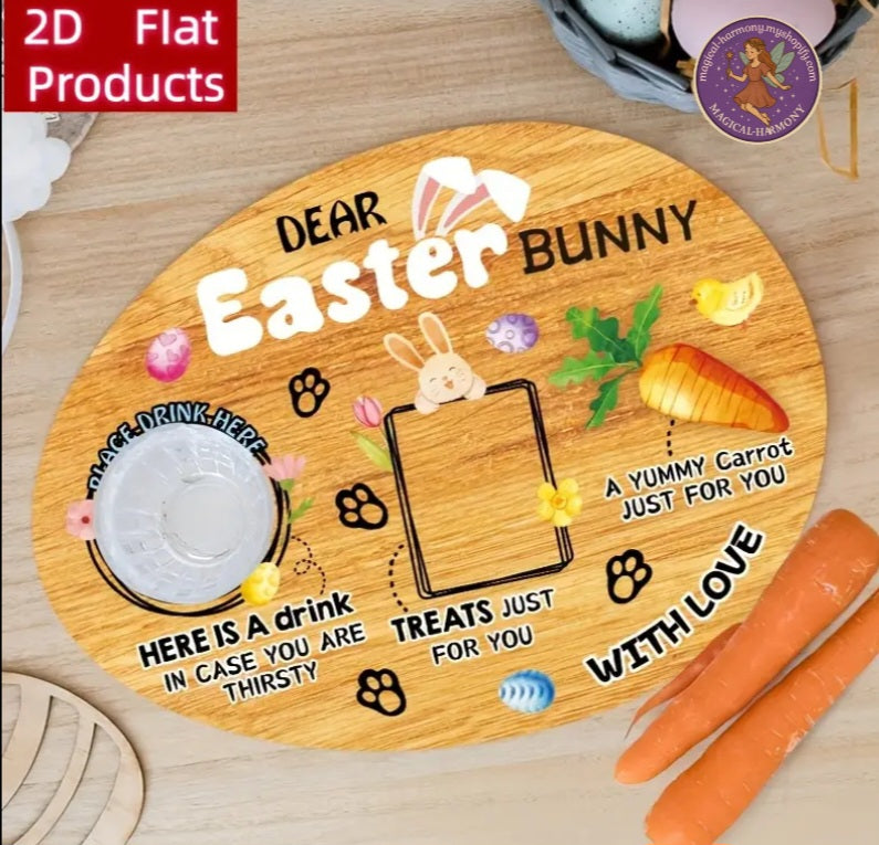 2D Easter Bunny Wooden Sign/Serving plate.