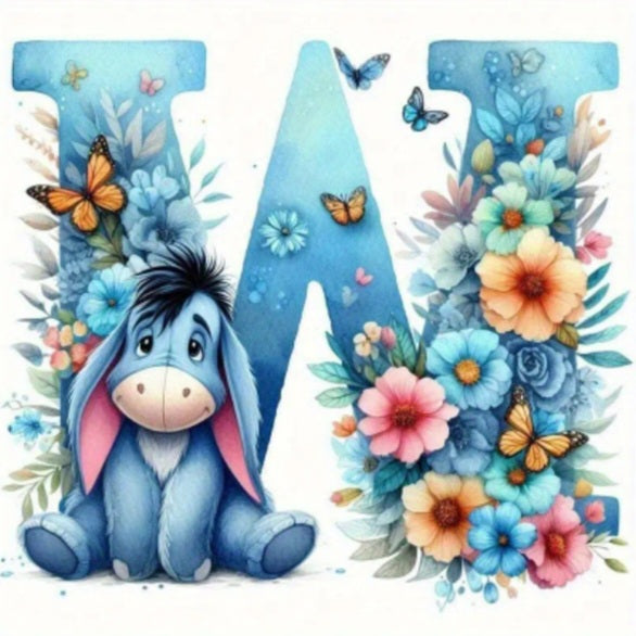 Alphabet Donkey Diamond Painting.