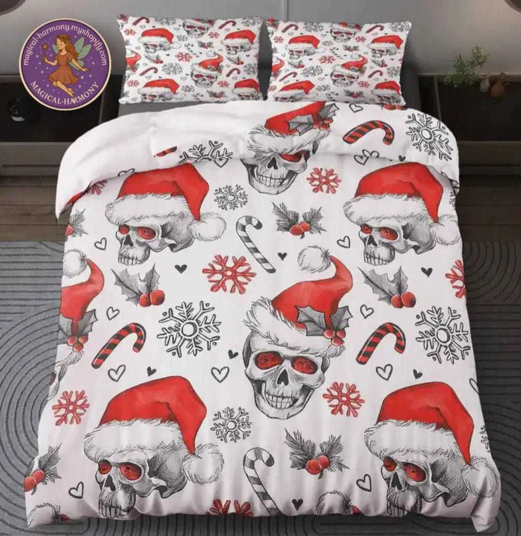 Skull Santa Christmas Duvet Cover Set