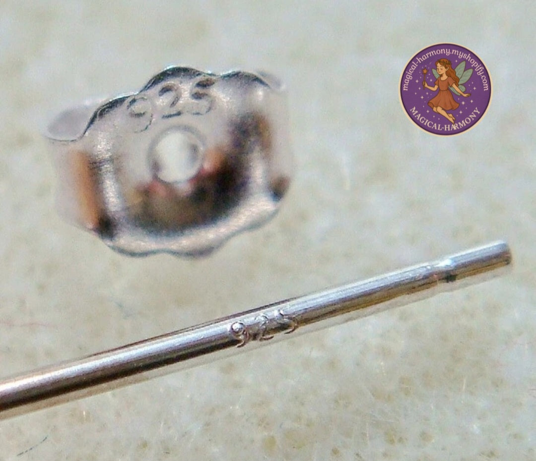 Shiny 925 Sterling Silver Cute Owl CZ Gemstone Stud Earrings.