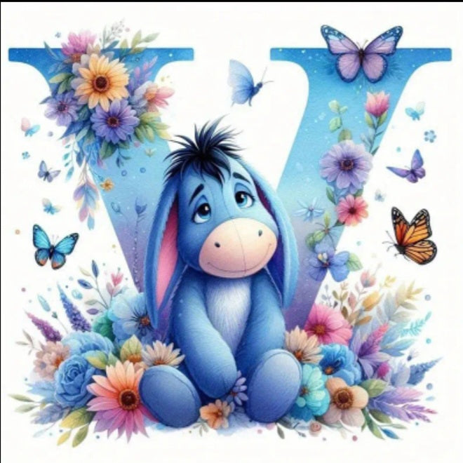 Alphabet Donkey Diamond Painting.