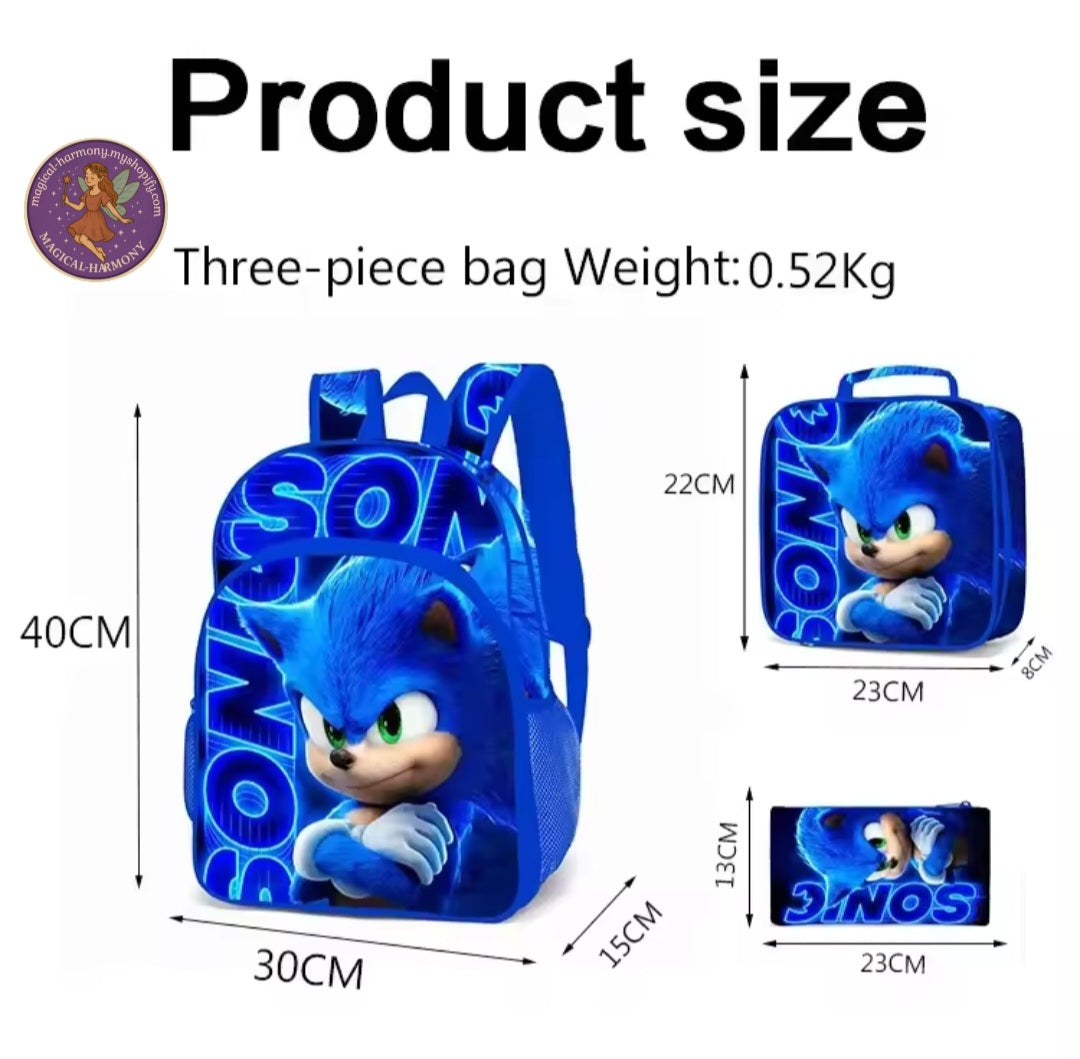 Hedgehog 3 Piece Bag Set.