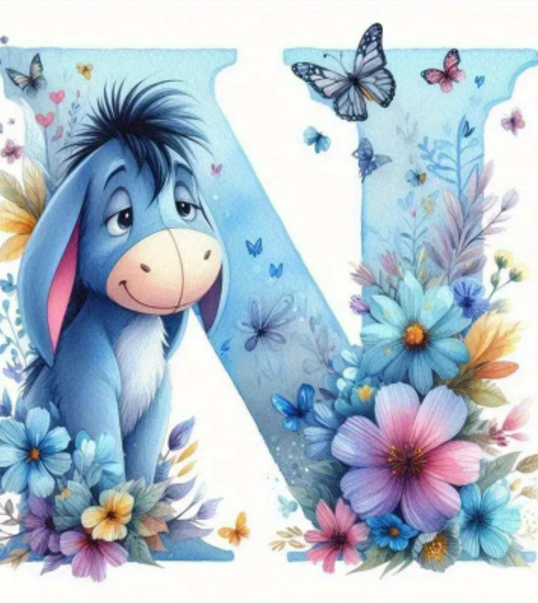 Alphabet Donkey Diamond Painting.