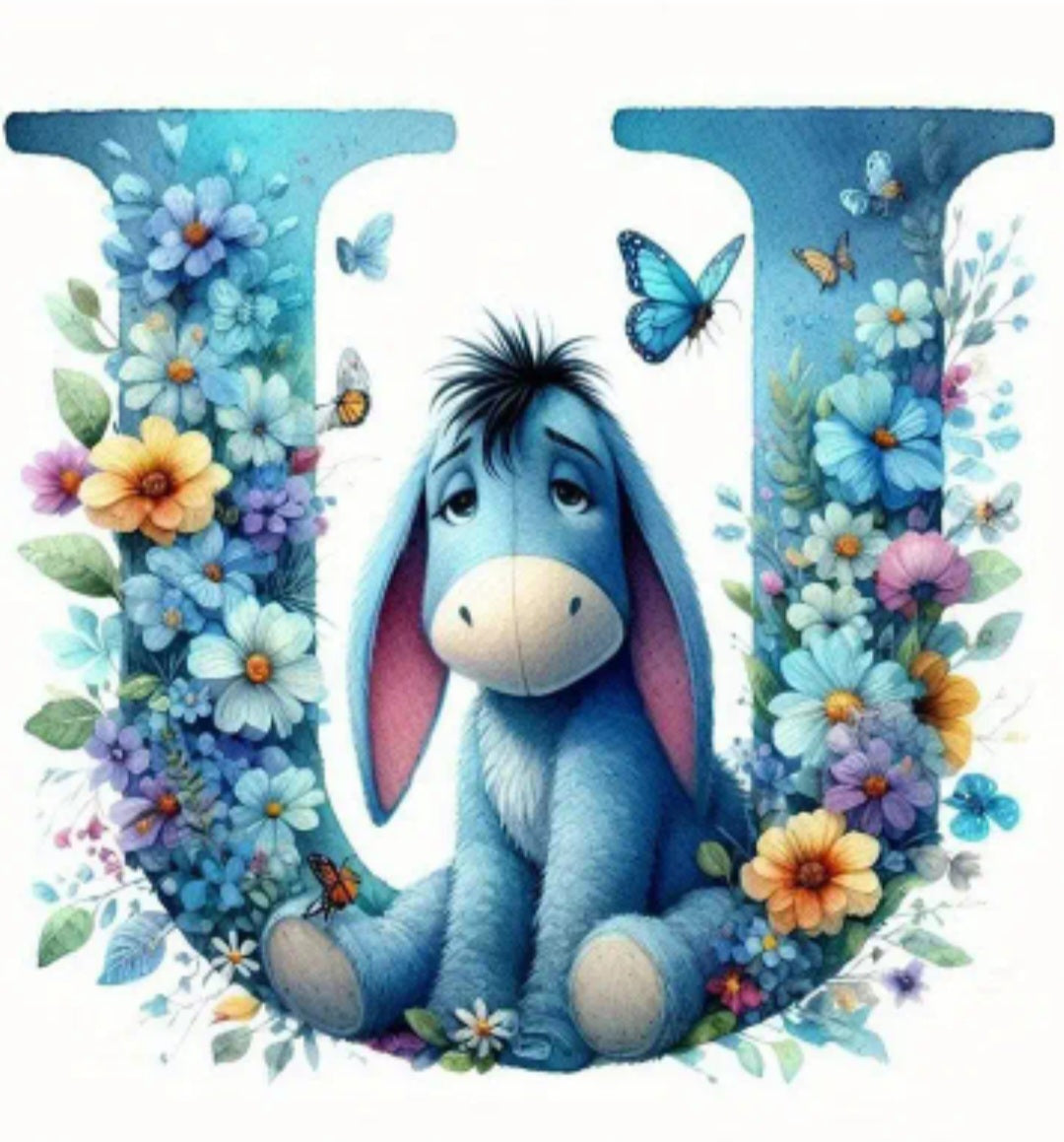 Alphabet Donkey Diamond Painting.