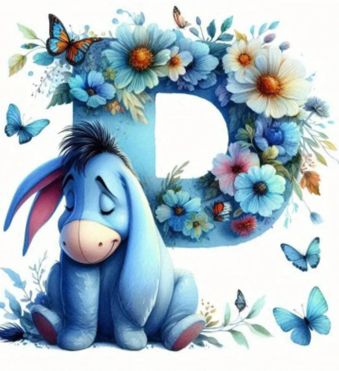 Alphabet Donkey Diamond Painting.
