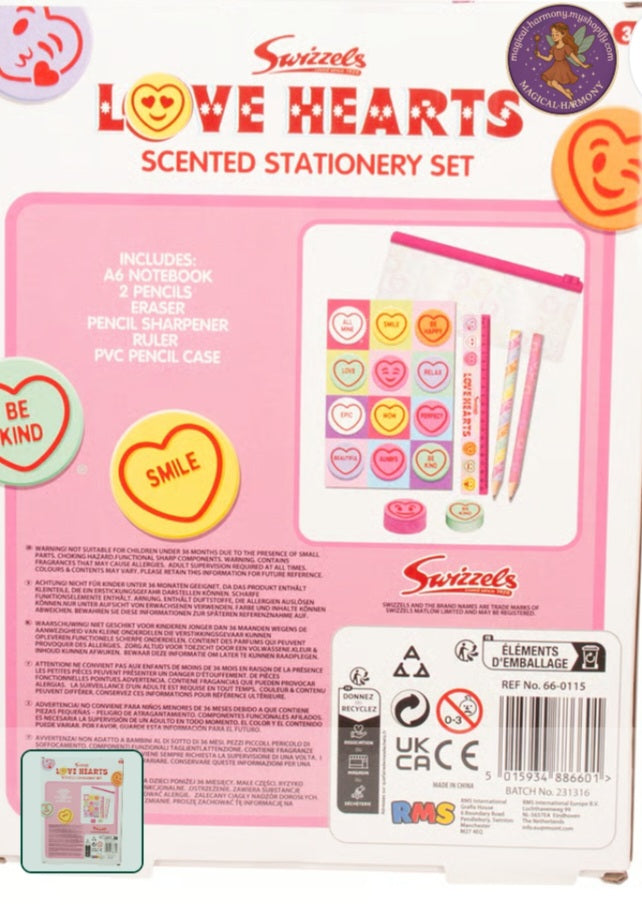 Retro Swizzels Love Hearts Scented Stationery Set