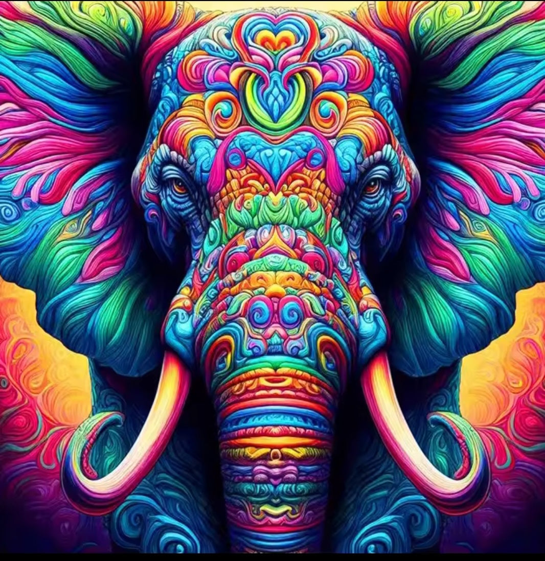 Elephant Diomond Embroidery Painting.