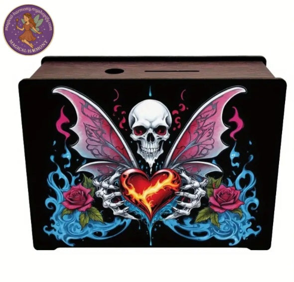 Hand-Painted Recycled Wood Money Box