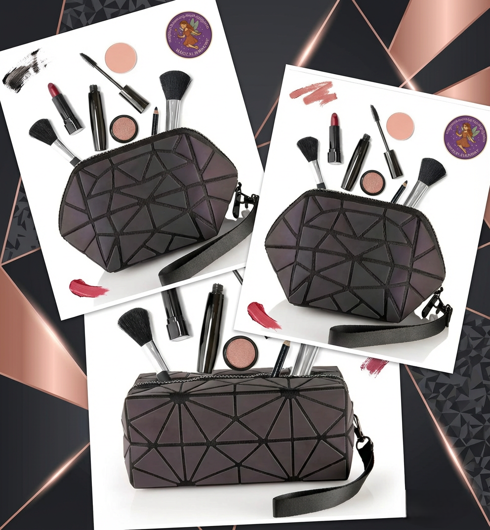 Glow in the Dark Holographic Makeup Bag Set