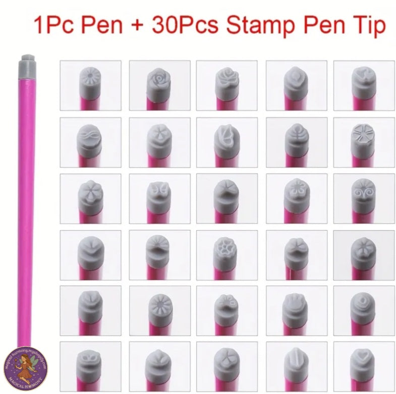 31 Piece Professional Nail Art Stamping Pen Set