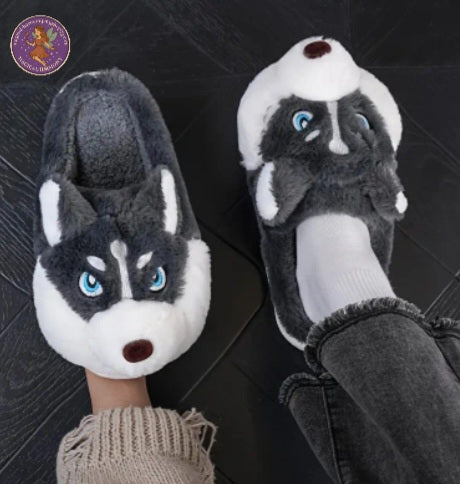 Unisex Cute Husky Slippers