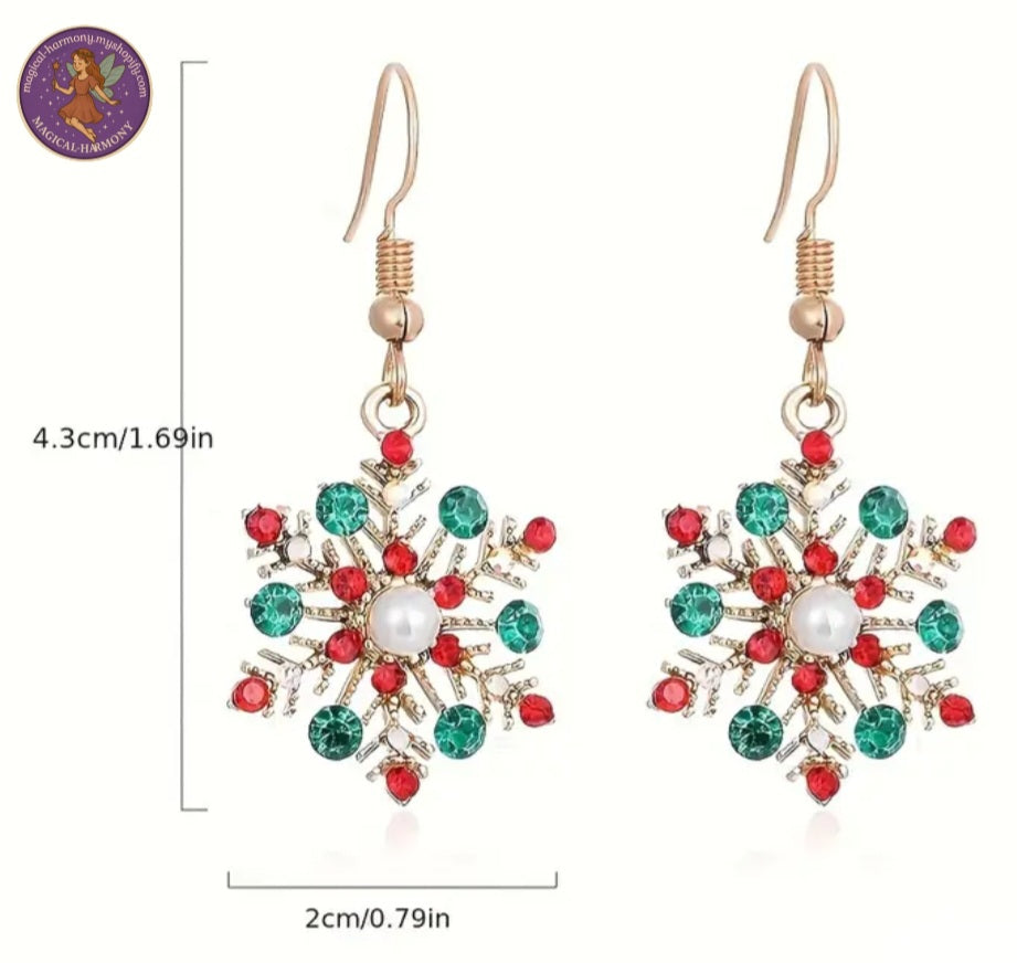3pcs Snowflake Necklace & Earrings Jewelry Set