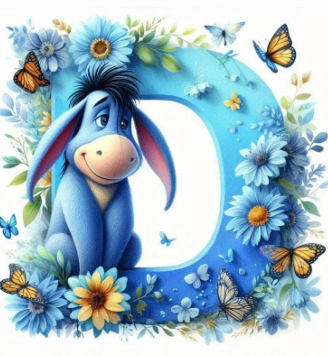 Alphabet Donkey Diamond Painting.