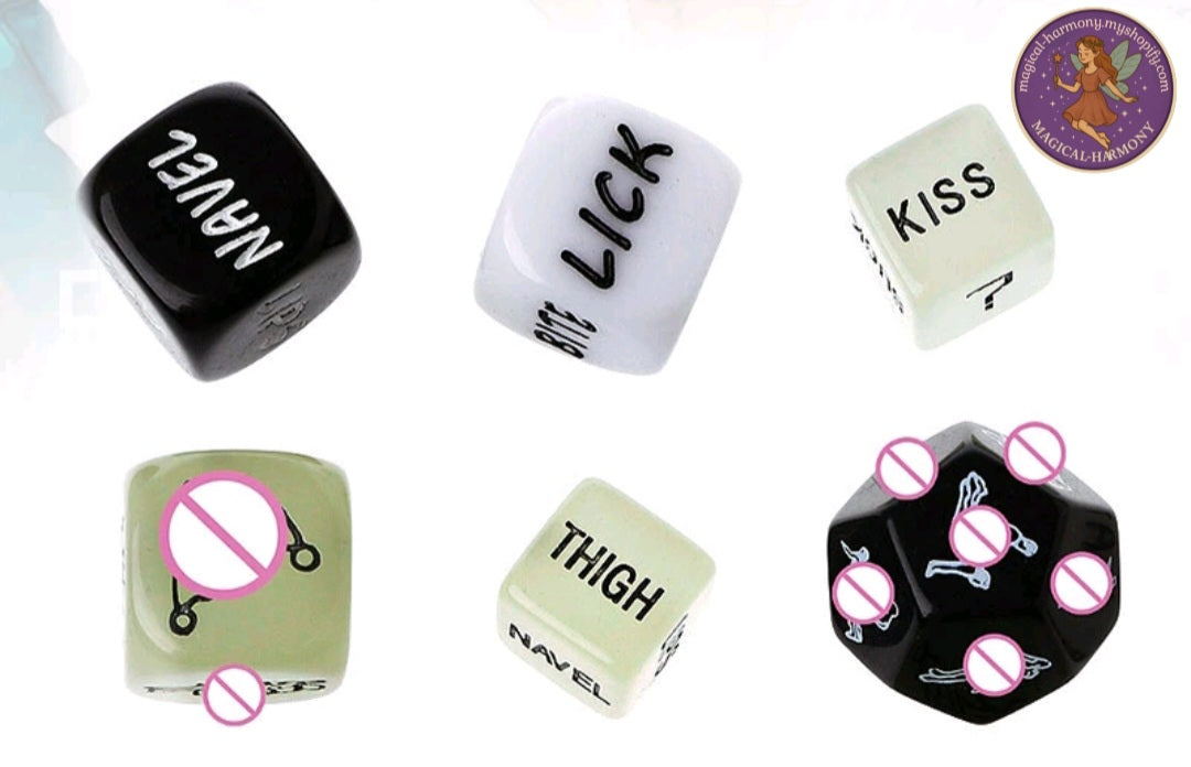 6 Glow In The Dark Love Dice.