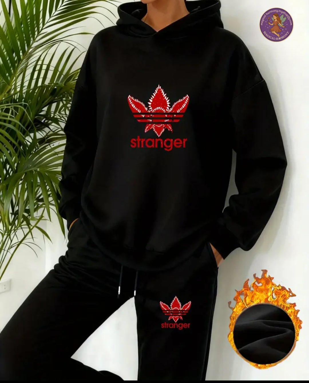 Stranger-Inspired Monster Design Hoodie Set