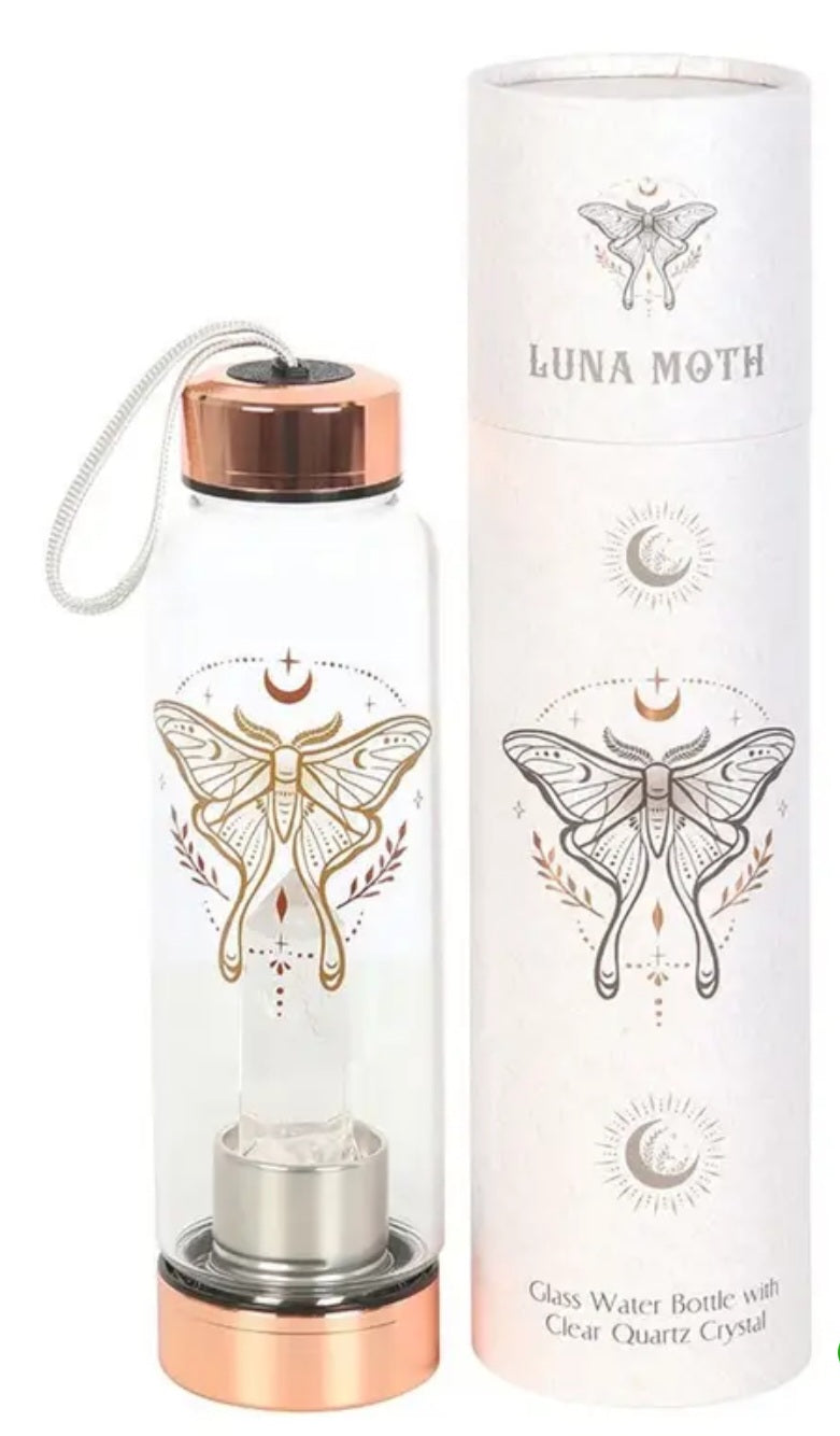 Clear Quartz Crystal Water Bottle.