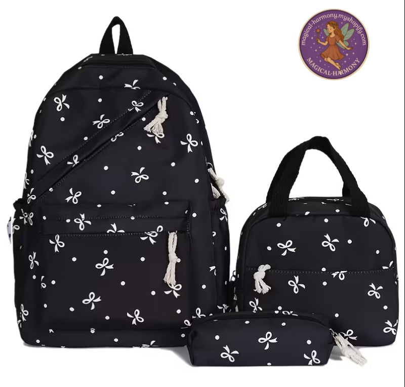 3-Piece Bow Backpack Set