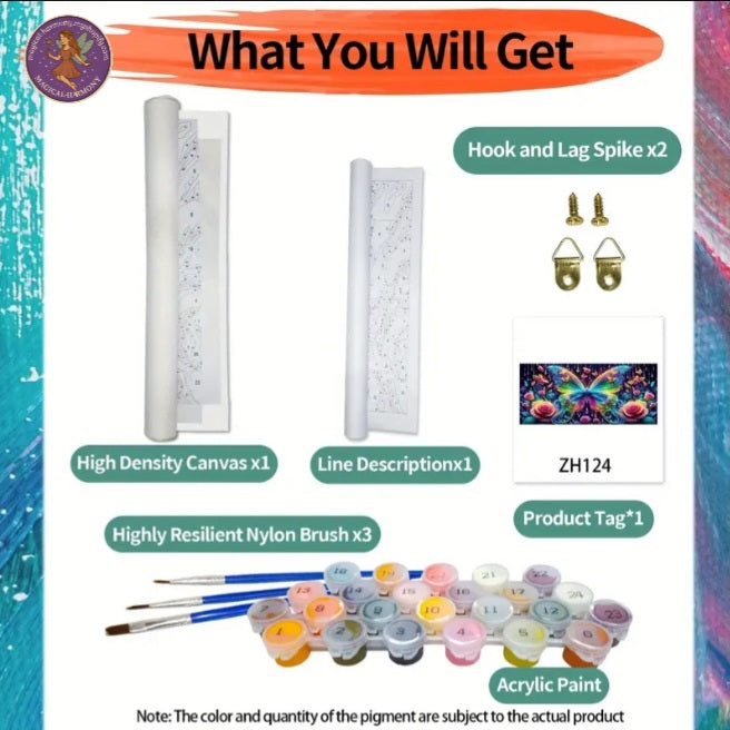 Butterfly & Rose Paint by Numbers Kit