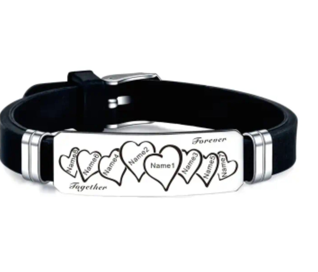 Stainless Steel Bracelet Up To 8 Names Email magicalharmony2025@gmail.com