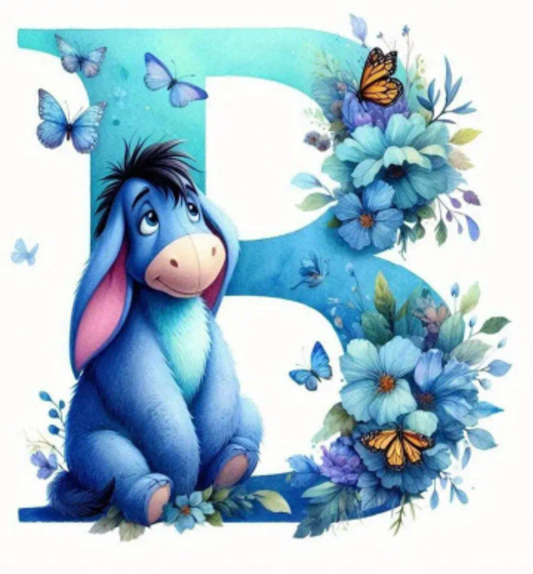 Alphabet Donkey Diamond Painting.
