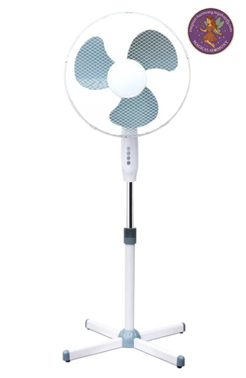 Harewood 16" White Oscillating Floor Fan