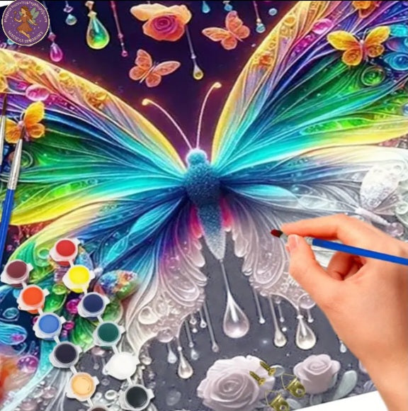 Butterfly & Rose Paint by Numbers Kit