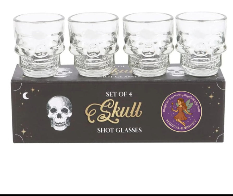 4 Skull Shot Glasses