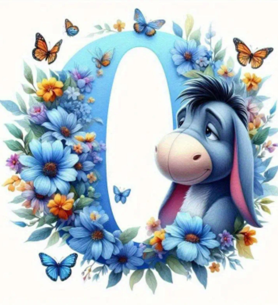 Alphabet Donkey Diamond Painting.