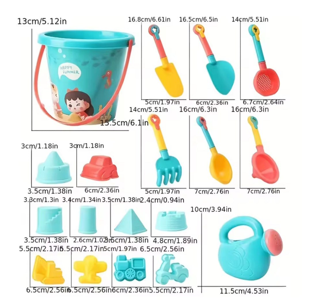 18 Piece Beach Sand Toy Set