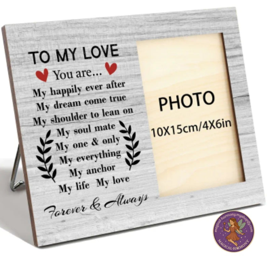 Romantic Love Quotes Wooden Picture Frame