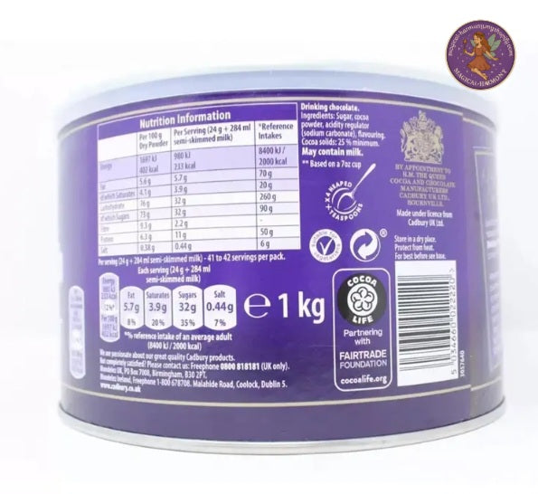 Cadbury Drinking Chocolate β 1kg Tub