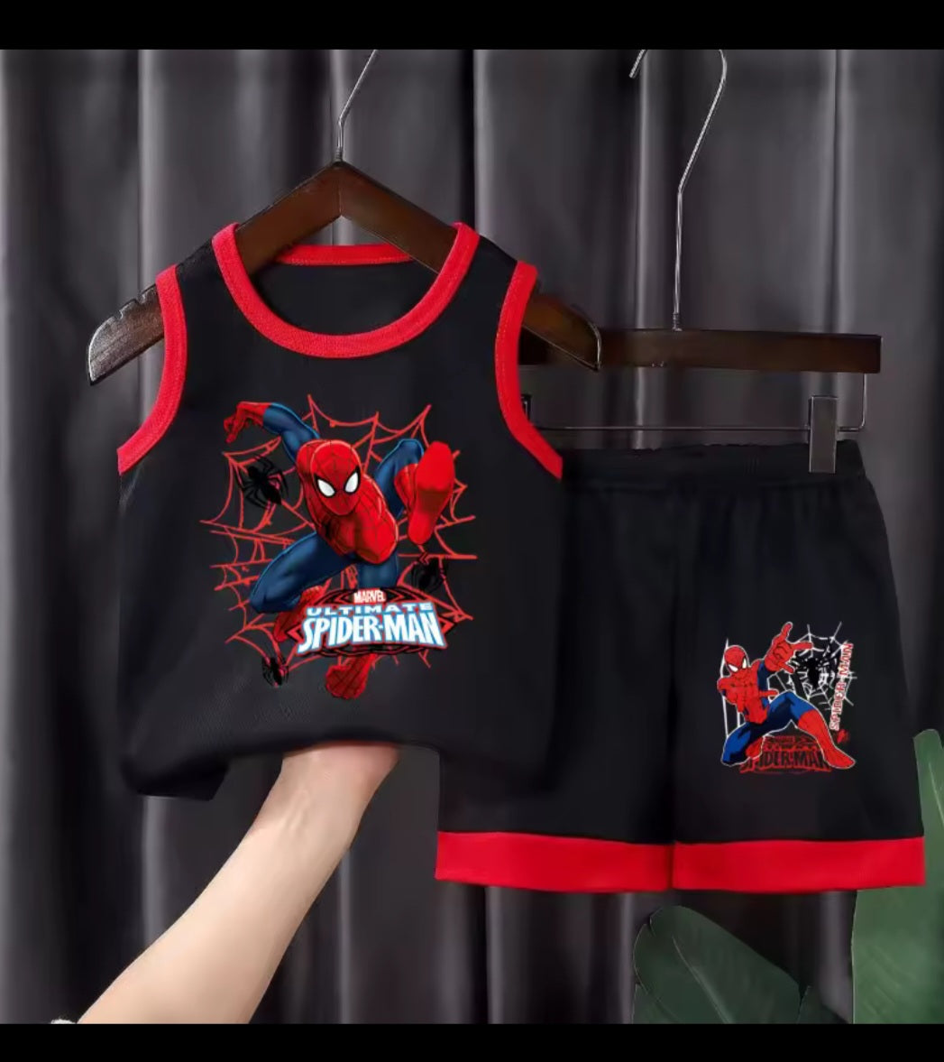 Spider Shorts And Vest Set