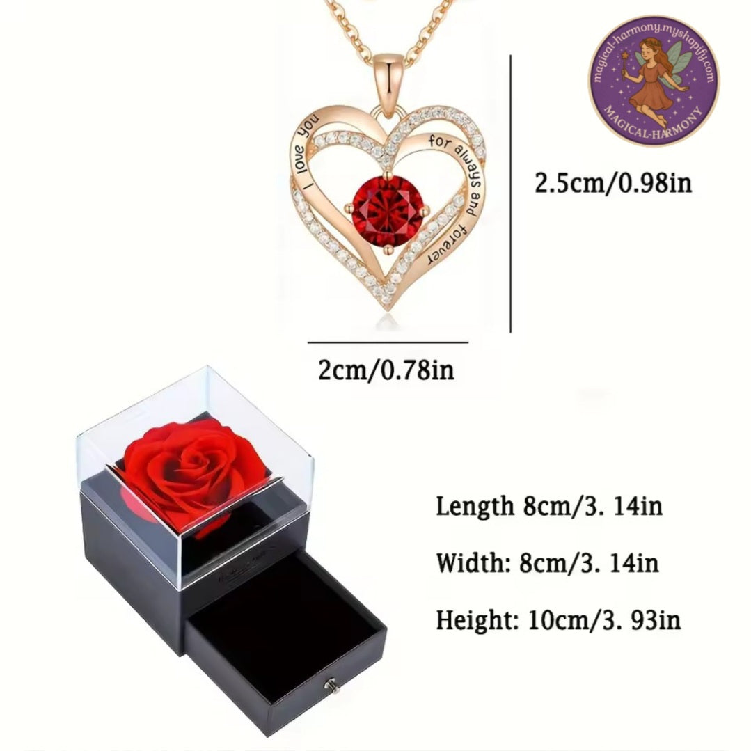 Luxury Red Zircon Pendant Necklace.