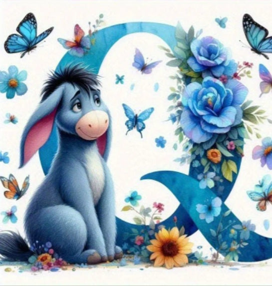 Alphabet Donkey Diamond Painting.