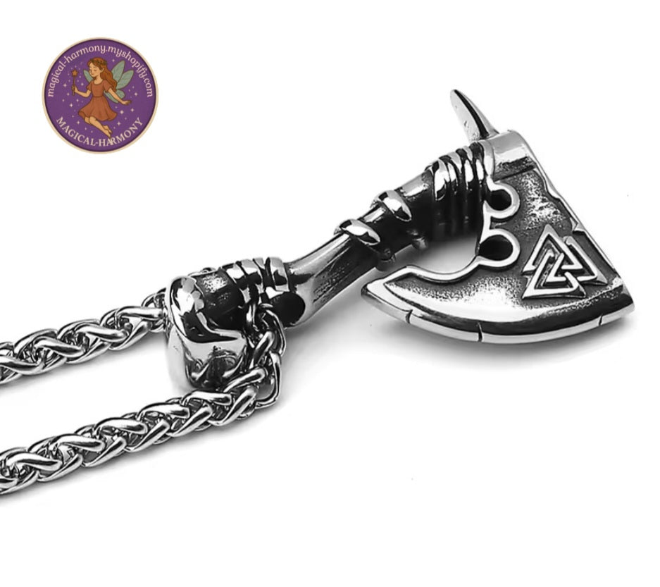 Men’s Nordic Viking Axe Pendant Necklace