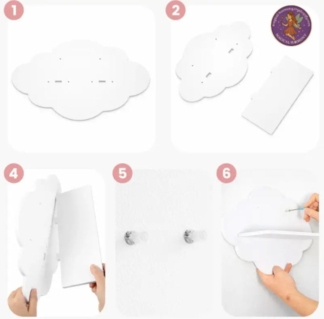 Set of 3 White Cloud Relief Wall Frames