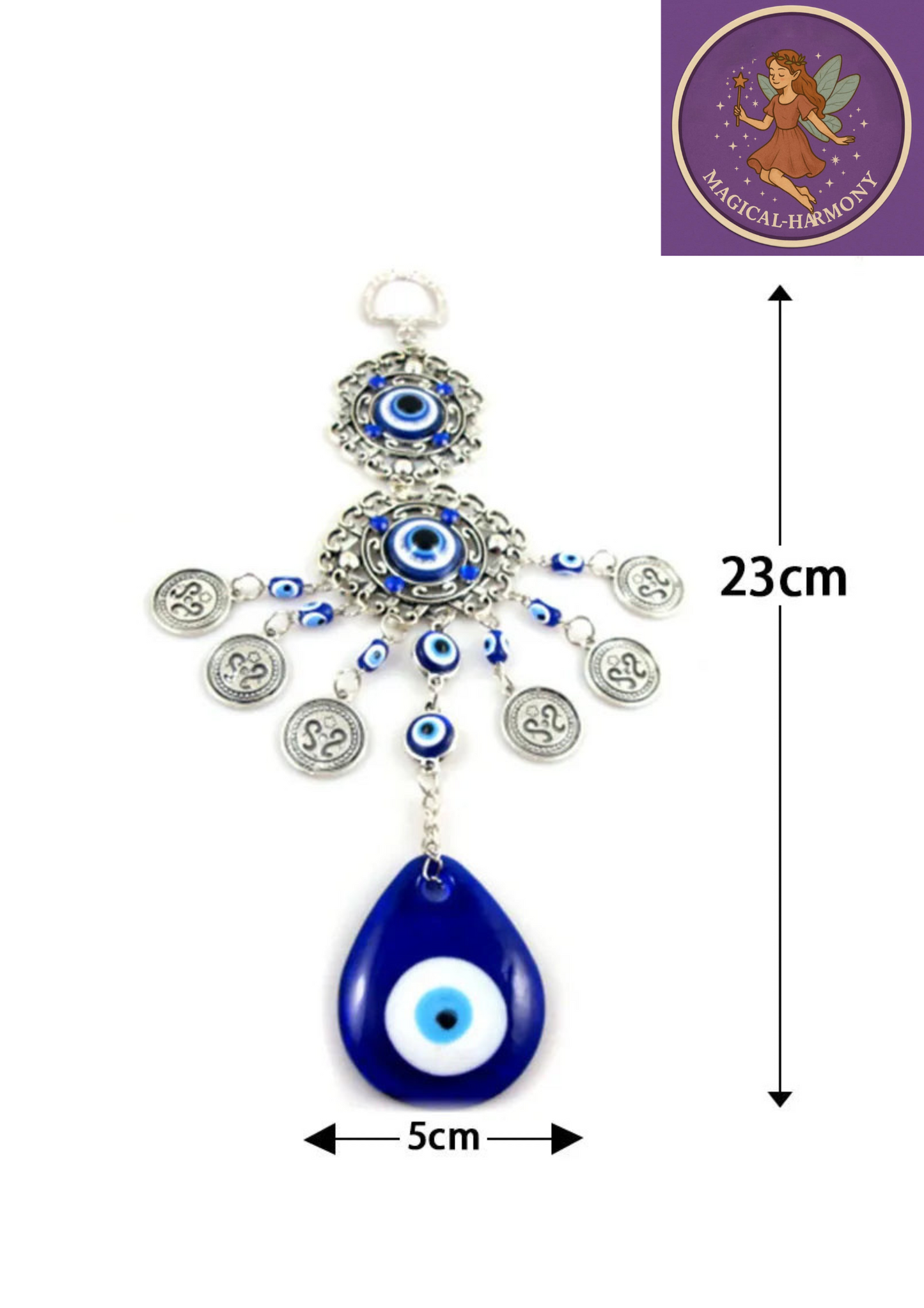 Turkish Blue Eyes Amulet Wall Protection Hanging Decoration Lucky Pendant Wind Chimes Hanging Ornament Garden Home Decorations