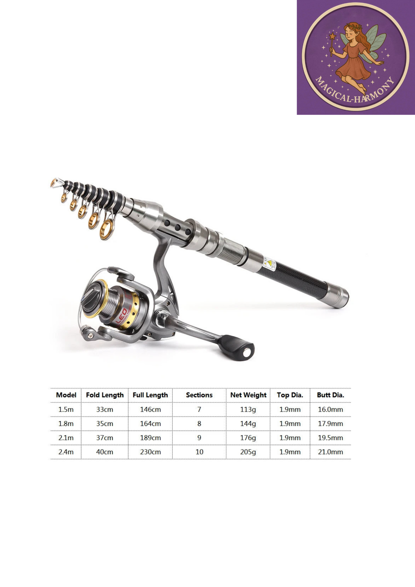 Lixada Telescopic Fishing Rod Reel  Combo Full Kit