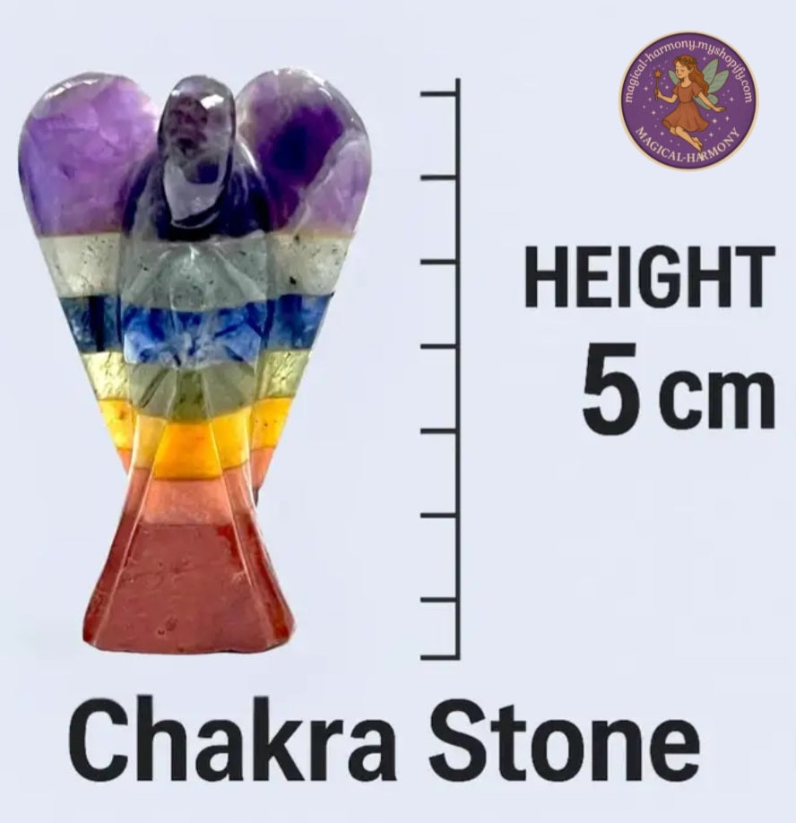 7 Chakra Crystal Gemstone Angel Figurine