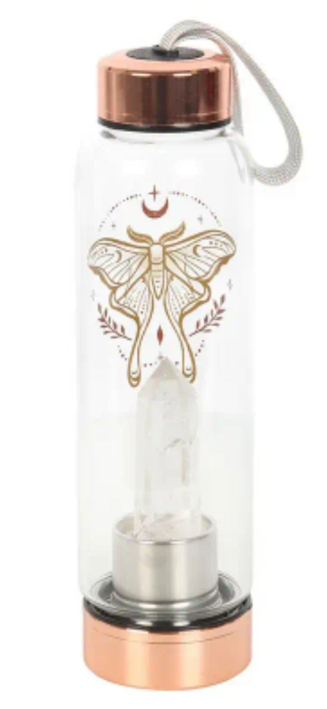 Clear Quartz Crystal Water Bottle.