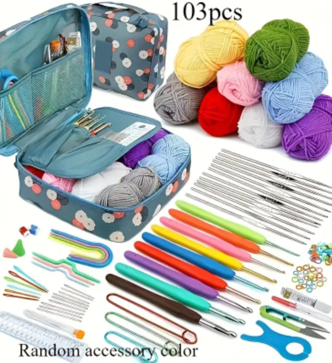 103 Piece DIY Crochet Kit.
