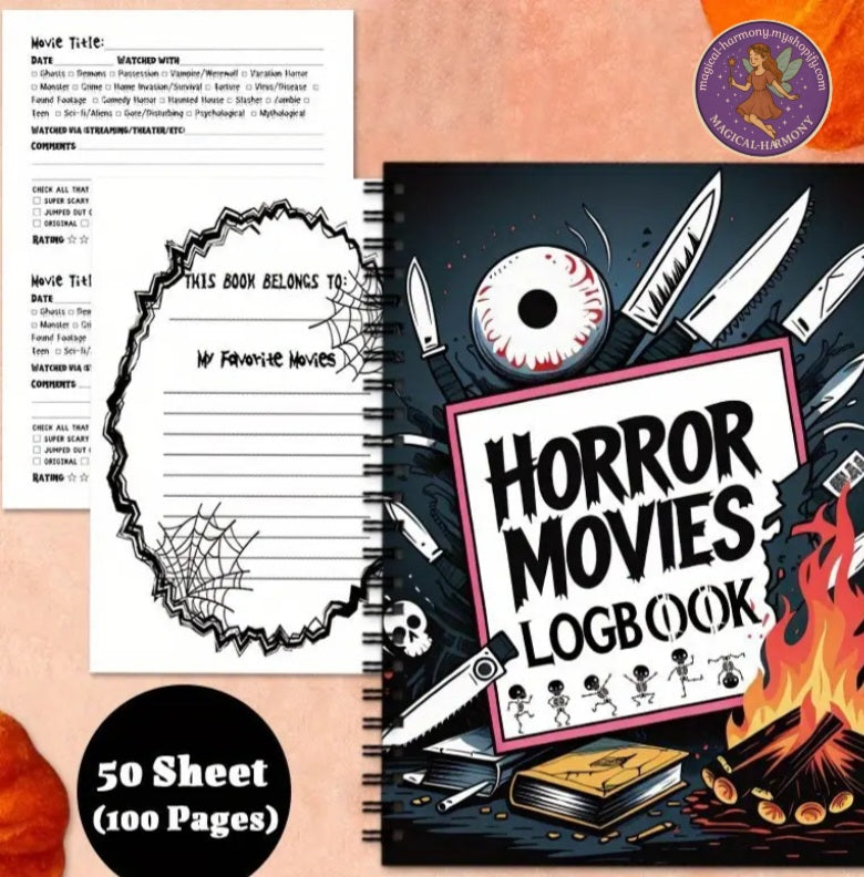 Vintage Horror Movie Log Book