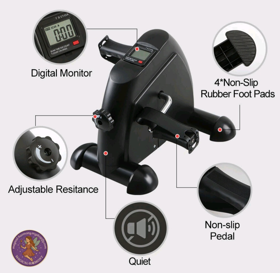 Mini Exercise Bike Under Desk Pedal Exerciser Leg Training w/LCD Display Fitness