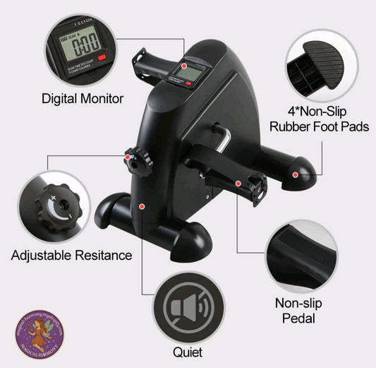 Mini Exercise Bike Under Desk Pedal Exerciser Leg Training w/LCD Display Fitness