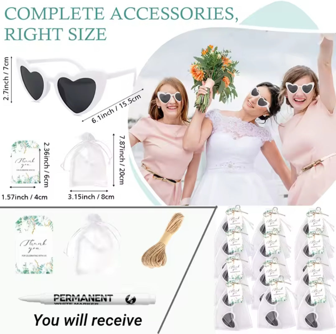 60 Pairs DIY Heart Shaped Sunglasses.